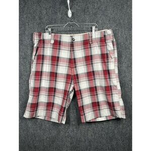 Plugg Mens Red Plaid Bermuda Shorts Size 42" Inseam 10" Outdoors Beach Trunks